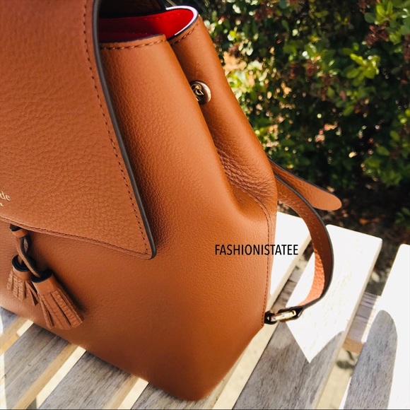 Kate Spade Hayes Medium Backpack Ginger Tassel - Picture 4 of 8